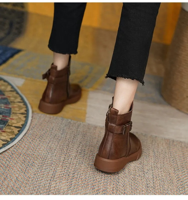 Simone | Bottines plates en cuir pour femmes - Image 8