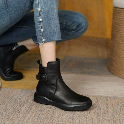 Simone | Bottines plates en cuir pour femmes - Image 5