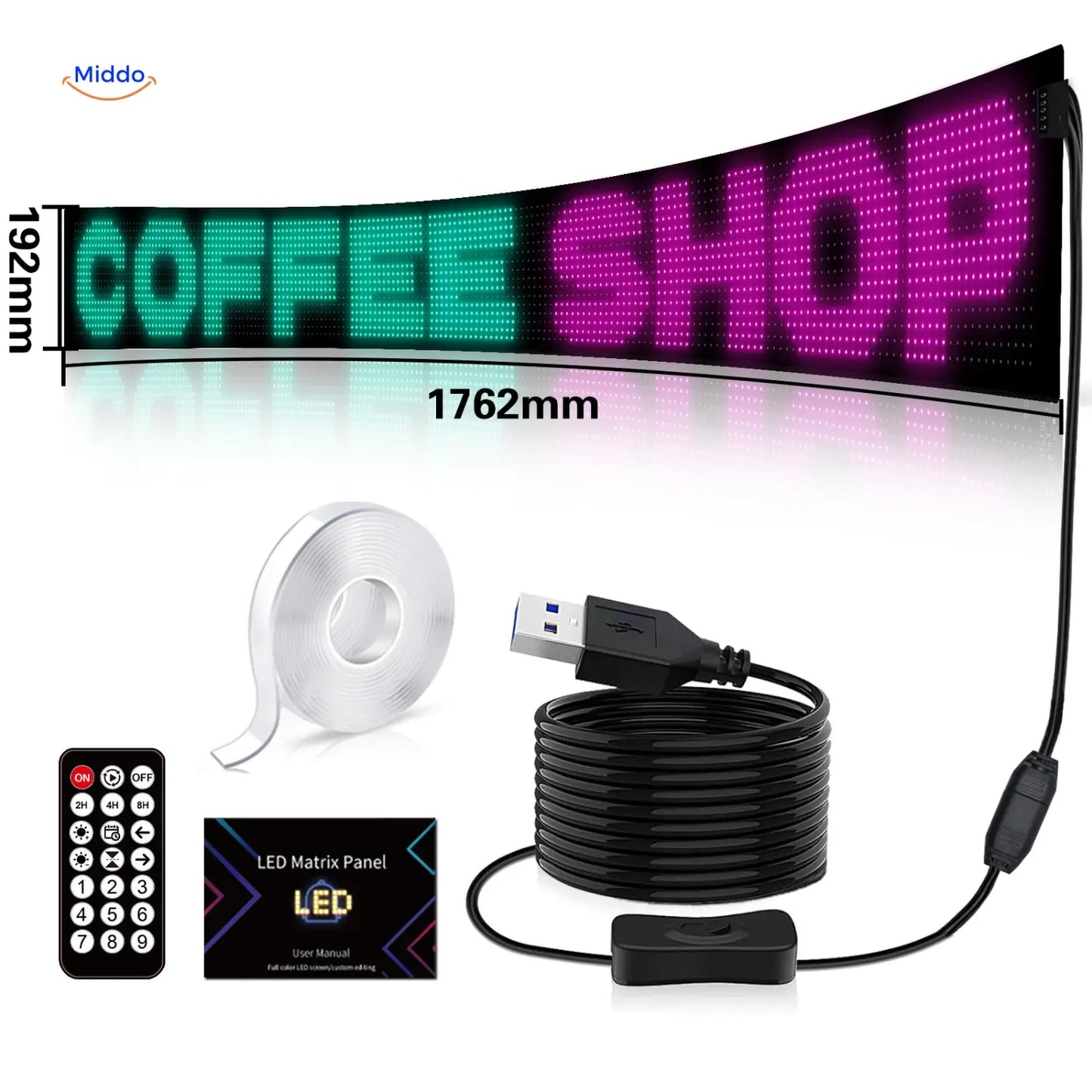 DriveFlex™ Matrix LED Skærm | Djævle Øjne, Tekster & Animationer via App + Fjernbetjening