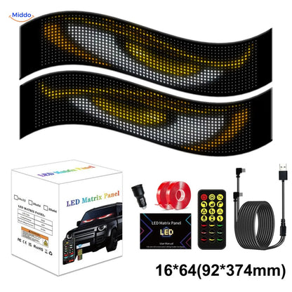 DriveFlex™ Matrix LED Skærm | Djævle Øjne, Tekster & Animationer via App + Fjernbetjening