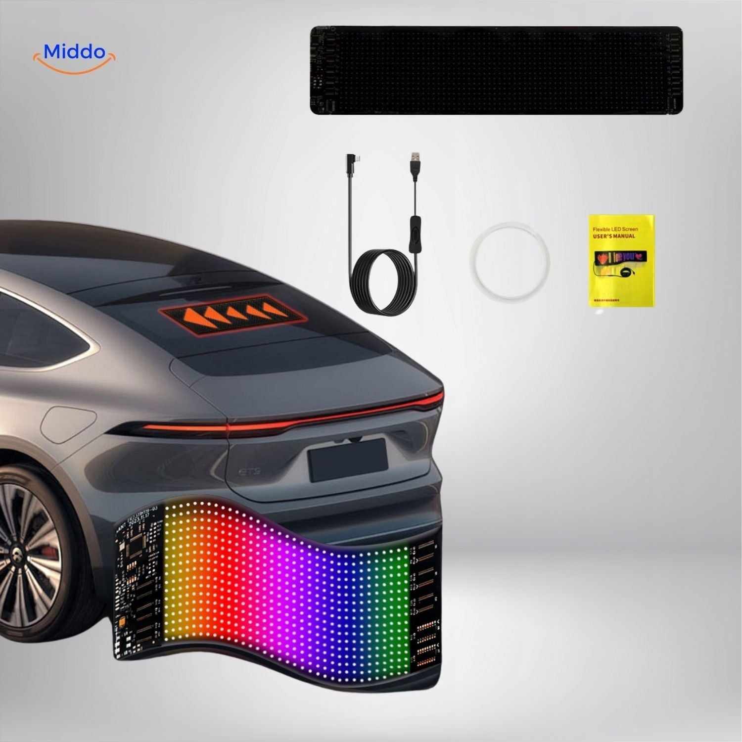 DriveFlex™ Matrix LED Skærm | Djævle Øjne, Tekster & Animationer via App + Fjernbetjening