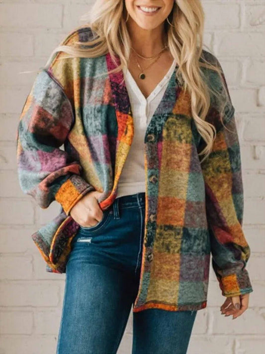 Célia | Veste à carreaux oversize pour femme - Image 1