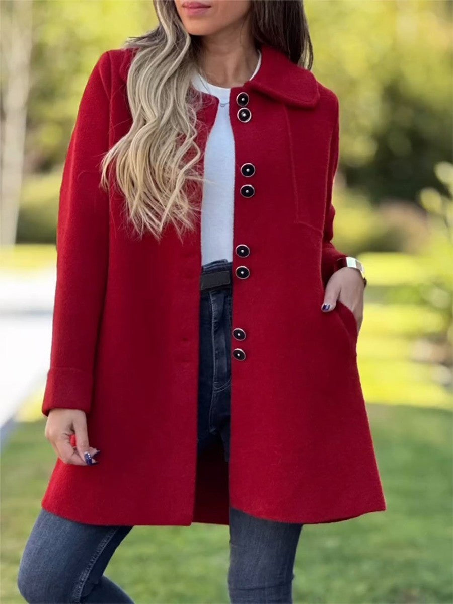 Alizée | Manteau long boutonné pour femme - Image 3