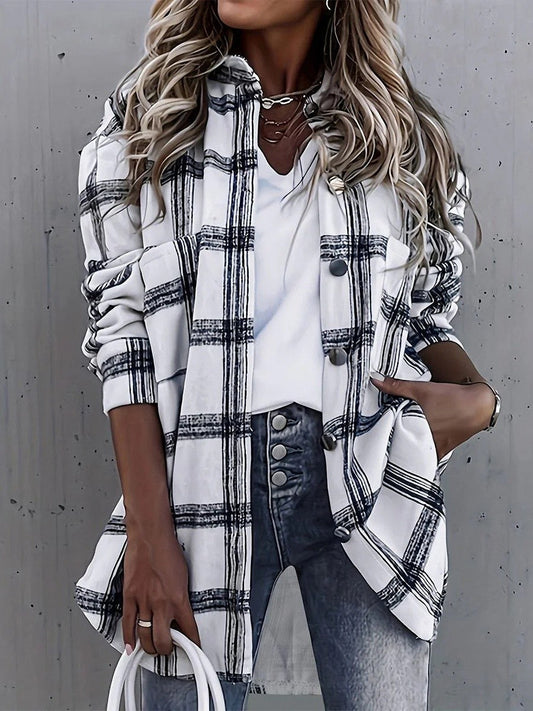 Olympe | Veste à carreaux oversize pour femme - Image 1