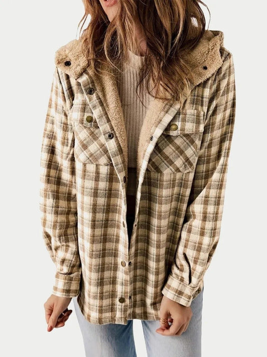 Athéna | Veste à Carreaux à Capuche pour Femme - Image 1