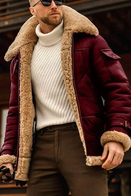 Redwan | Veste Aviateur Homme en Fausse Fourrure Shearling - Image 2