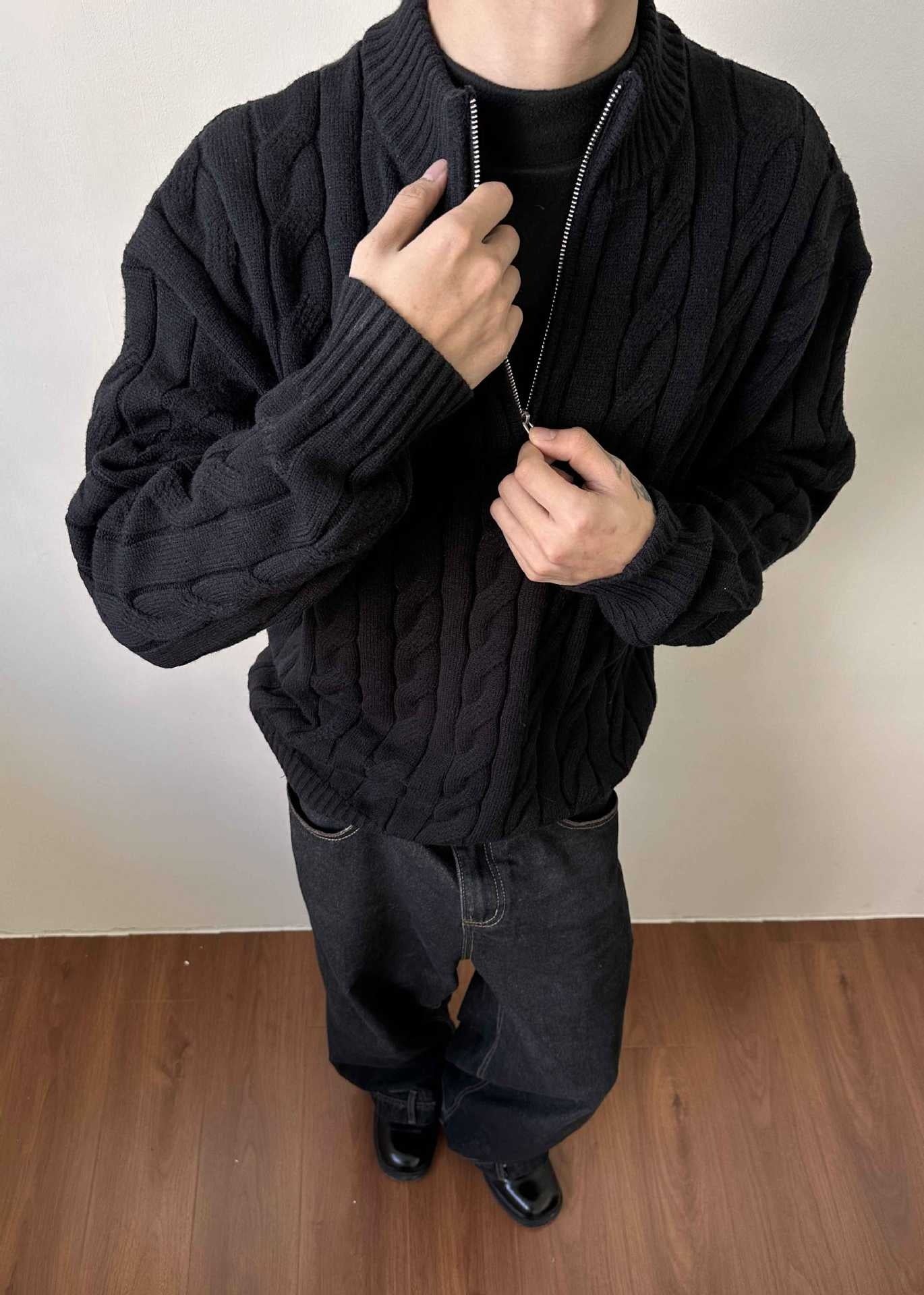 Ziyad | Pull Homme Maille Côtelée à Col Zippé - Image 6