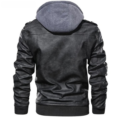 Elliot | Blouson aviateur en cuir à capuche pour homme - Image 4