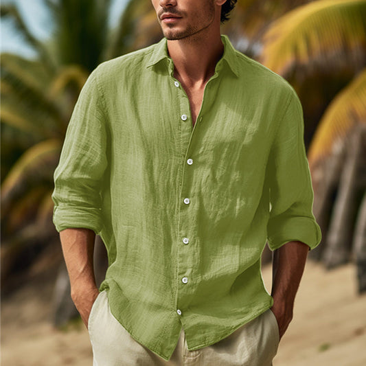 Bilal | Chemise à manches longues en lin pour hommes - Image 2