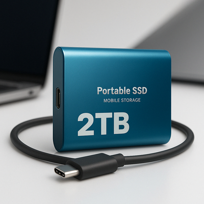 Ekstern SSD 2TB Hurtig Lagring USB-C Bærbar Drev