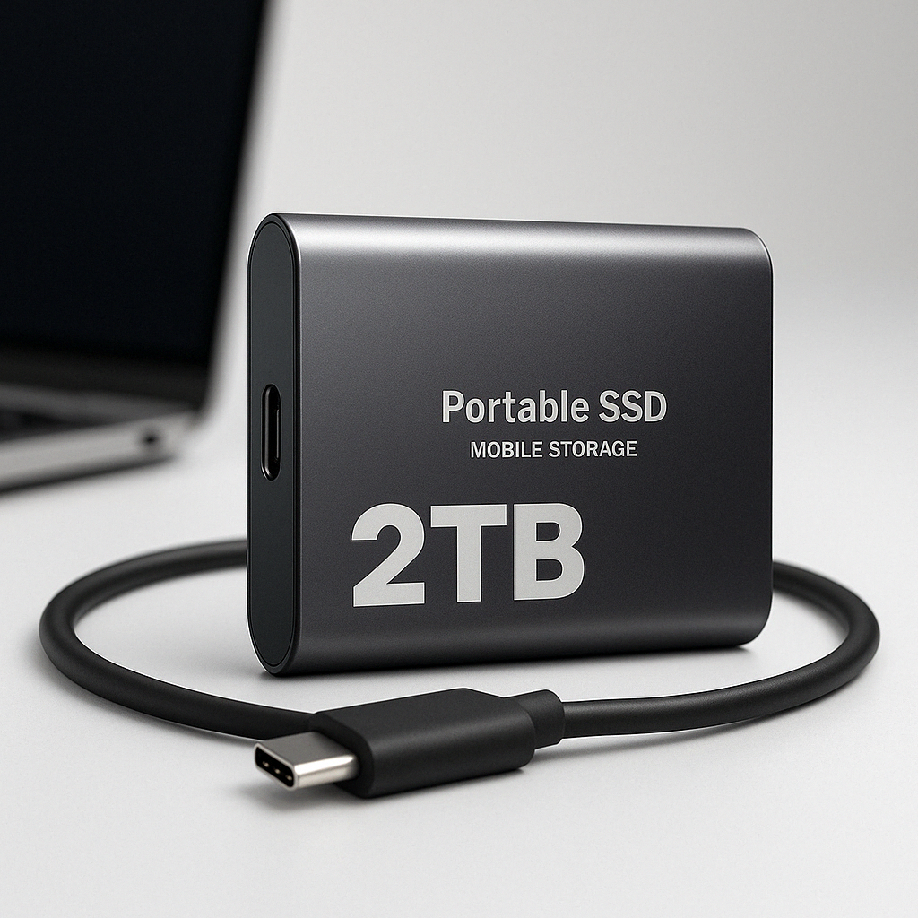 Ekstern SSD 2TB Hurtig Lagring USB-C Bærbar Drev