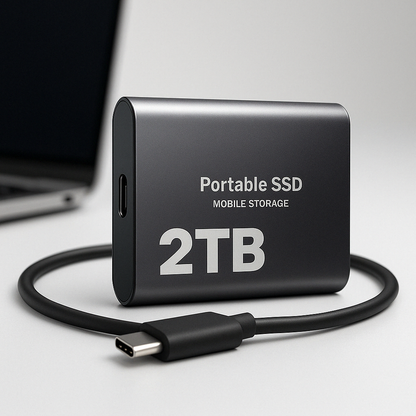 Ekstern SSD 2TB Hurtig Lagring USB-C Bærbar Drev