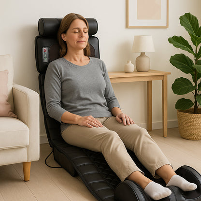 Elektrisk Massagemåtte med Varme og 10 Zoner - Total Afslapning fra Nakke til Fødder
