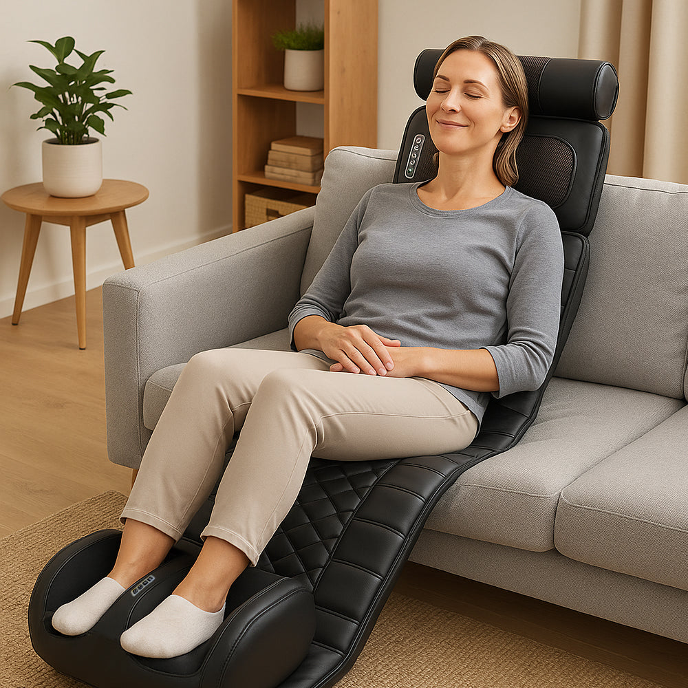 Elektrisk Massagemåtte med Varme og 10 Zoner - Total Afslapning fra Nakke til Fødder