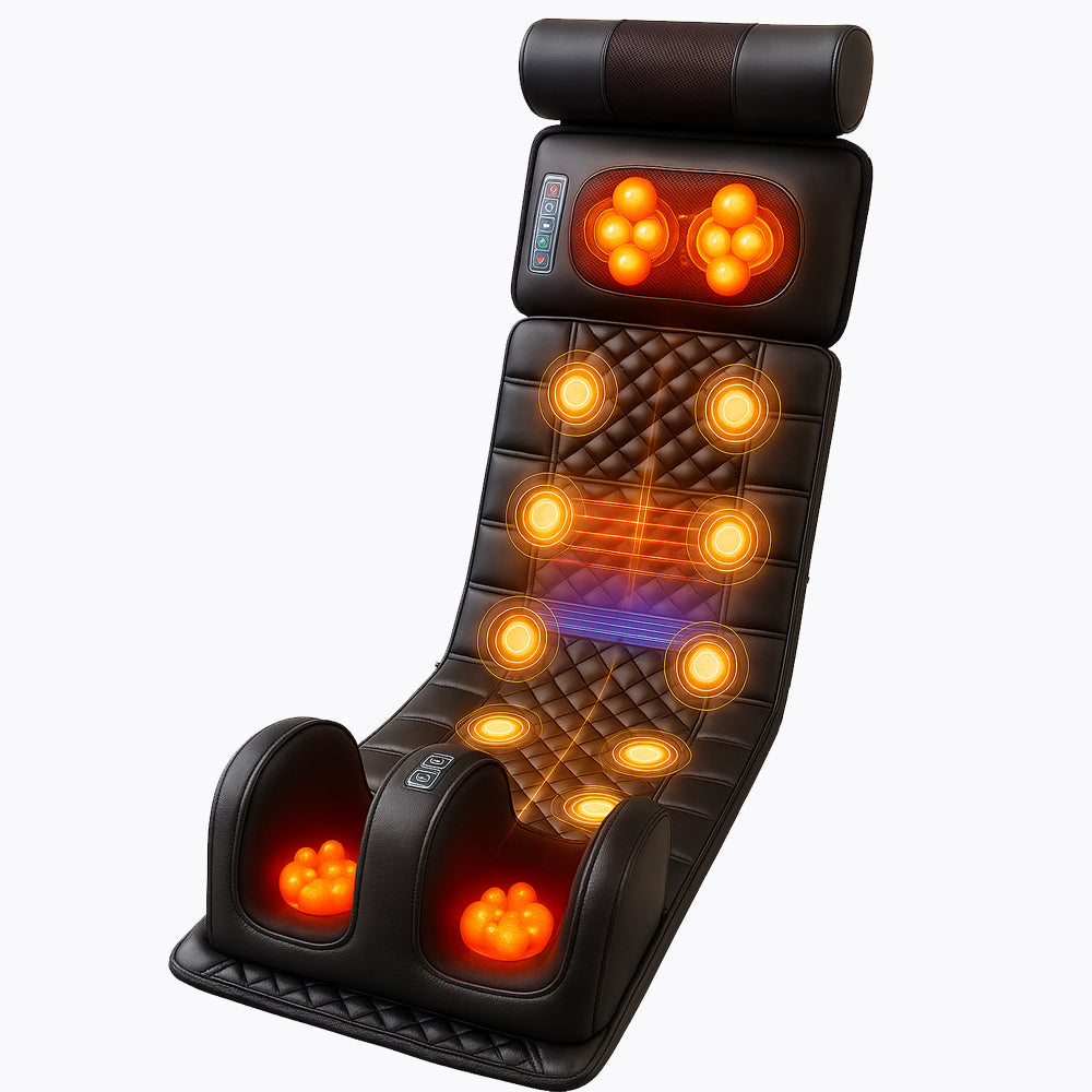 Elektrisk Massagemåtte med Varme og 10 Zoner - Total Afslapning fra Nakke til Fødder