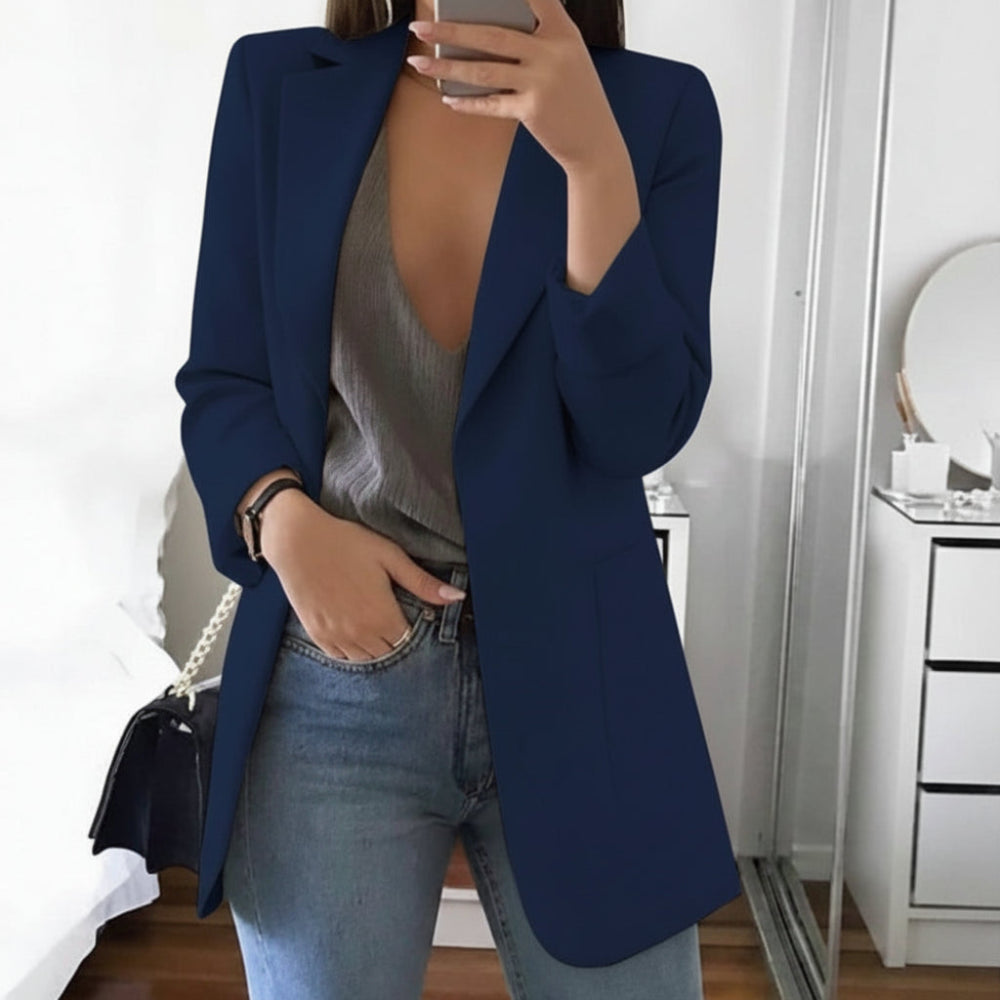 Image of Elisa | Dame Langærmet Blazer med Hakket Revers
