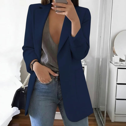 Image of Elisa | Dame Langærmet Blazer med Hakket Revers