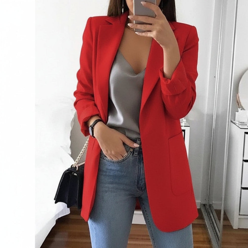 Image of Elisa | Dame Langærmet Blazer med Hakket Revers