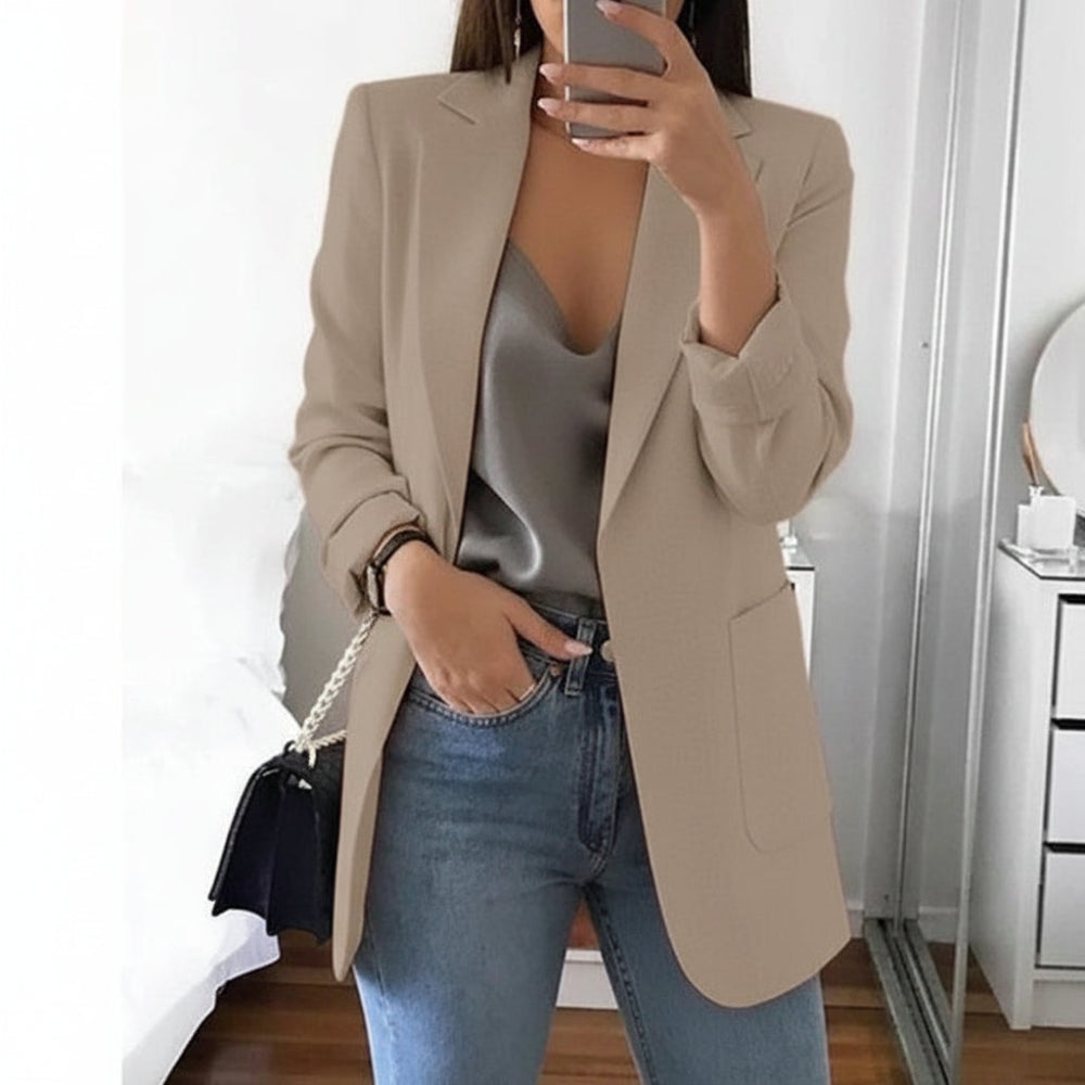 Image of Elisa | Dame Langærmet Blazer med Hakket Revers