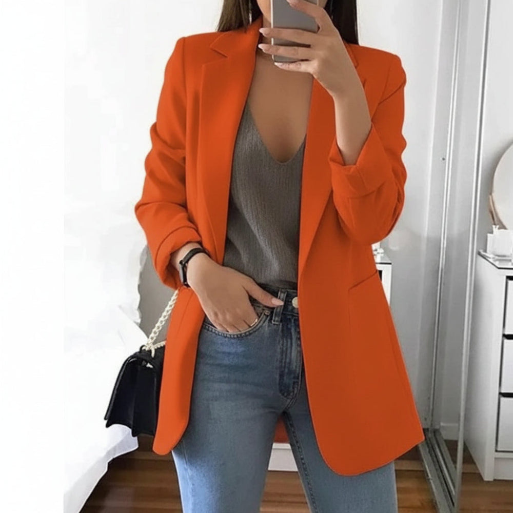 Image of Elisa | Dame Langærmet Blazer med Hakket Revers
