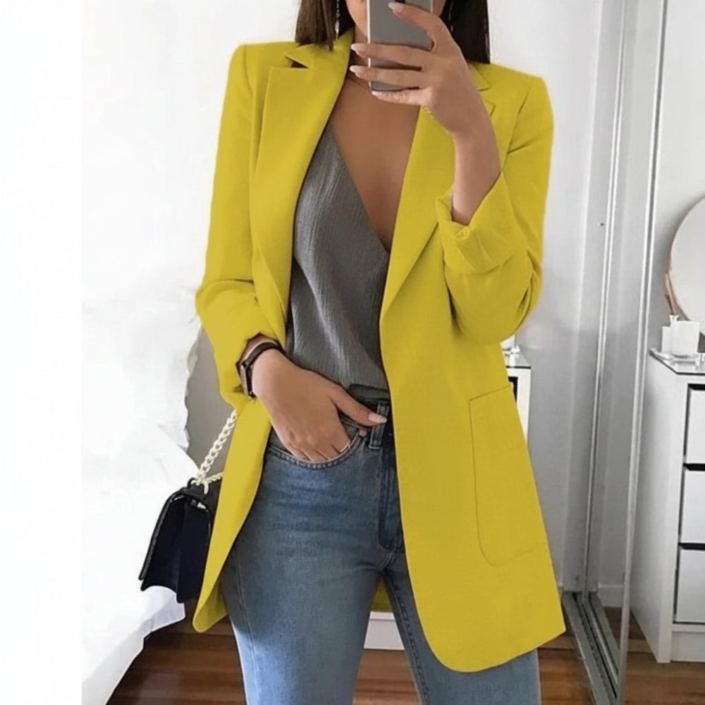 Image of Elisa | Dame Langærmet Blazer med Hakket Revers