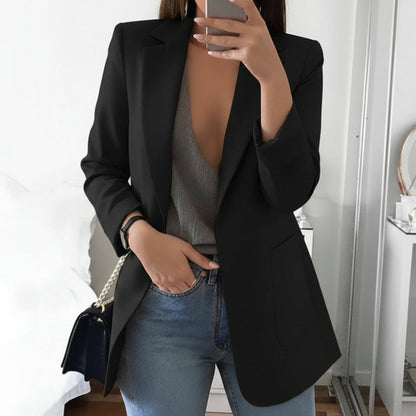 Image of Elisa | Dame Langærmet Blazer med Hakket Revers