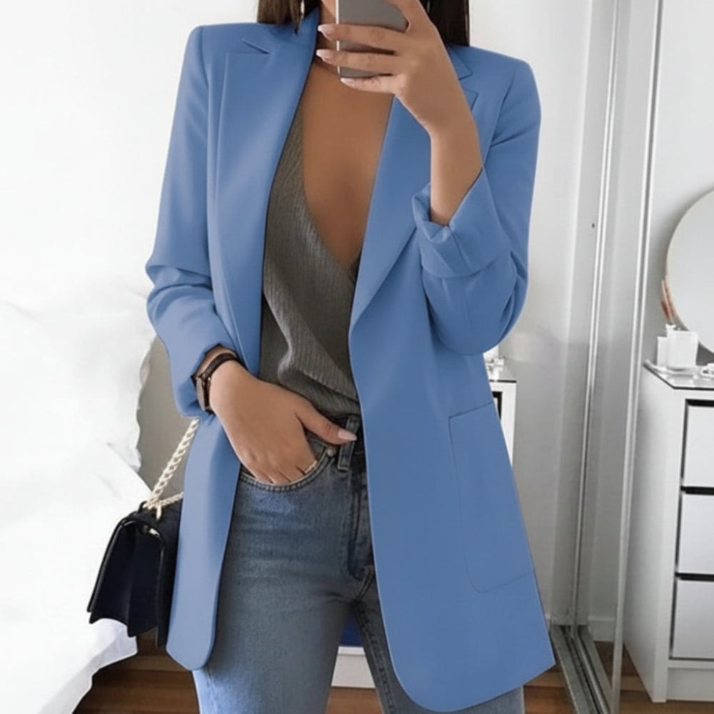 Image of Elisa | Dame Langærmet Blazer med Hakket Revers