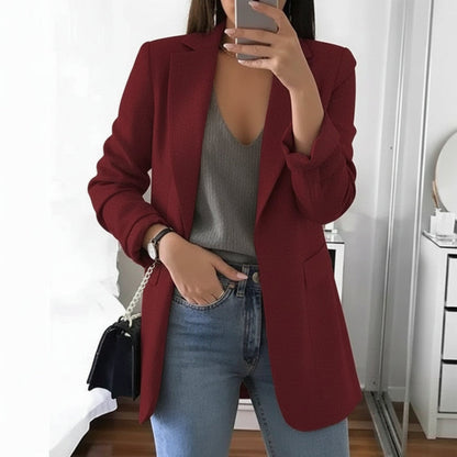 Image of Elisa | Dame Langærmet Blazer med Hakket Revers