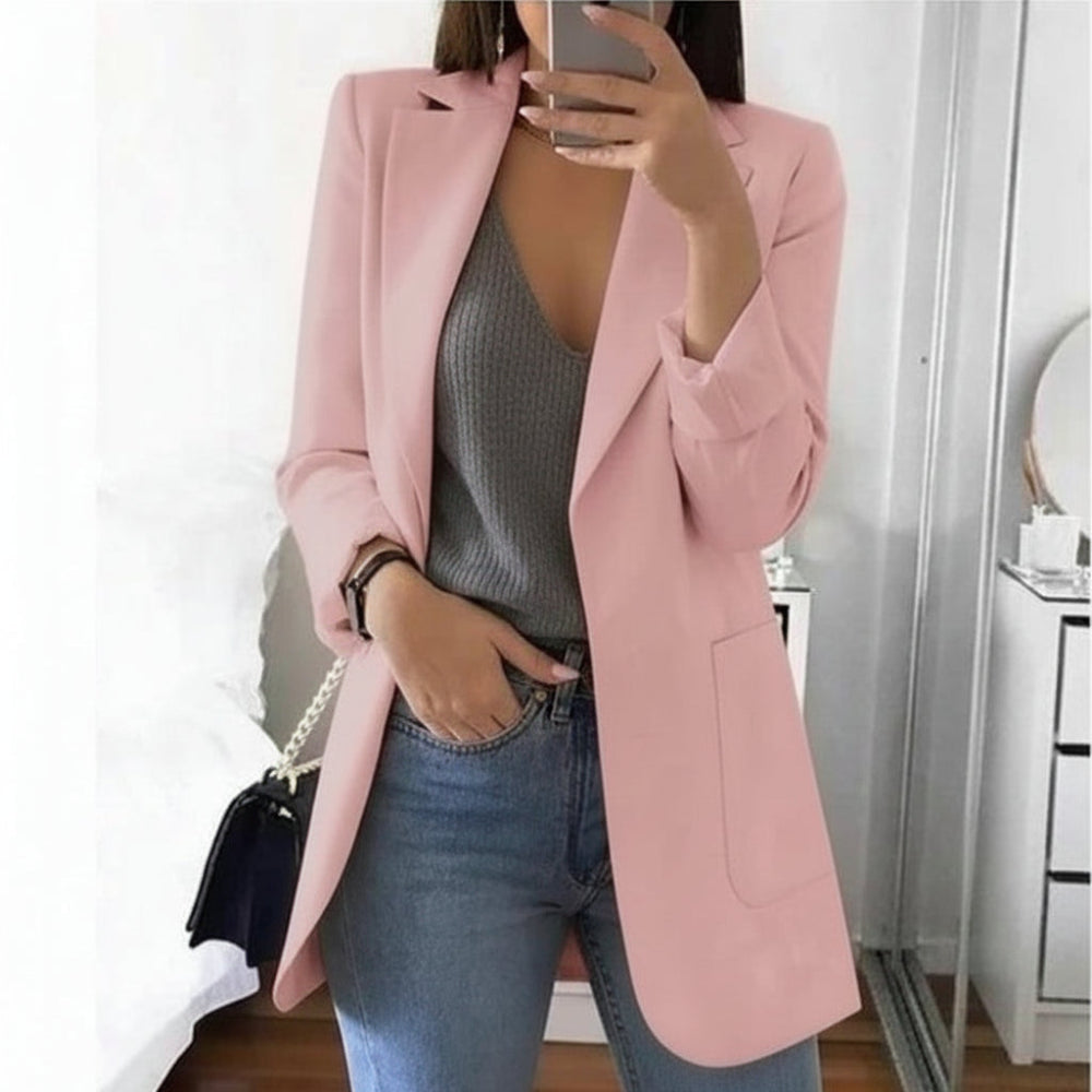 Image of Elisa | Dame Langærmet Blazer med Hakket Revers