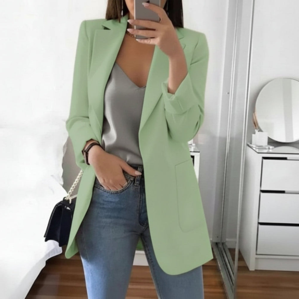 Image of Elisa | Dame Langærmet Blazer med Hakket Revers