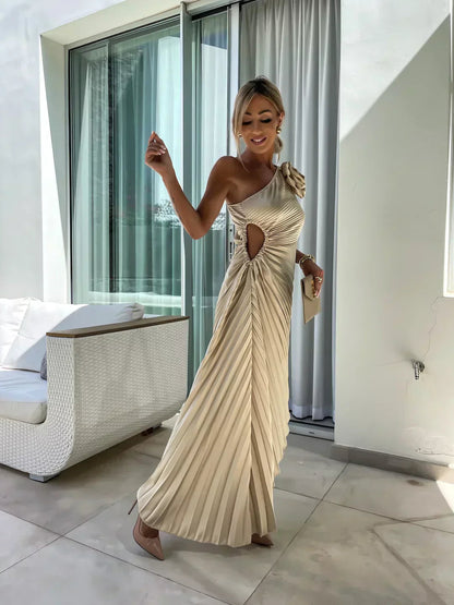 Image of Embla | Dame One Shoulder A-Linje Midi Kjole