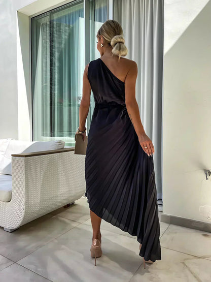 Image of Embla | Dame One Shoulder A-Linje Midi Kjole