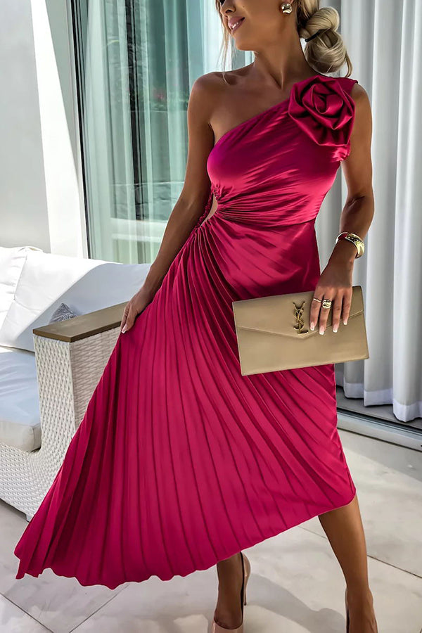 Image of Embla | Dame One Shoulder A-Linje Midi Kjole