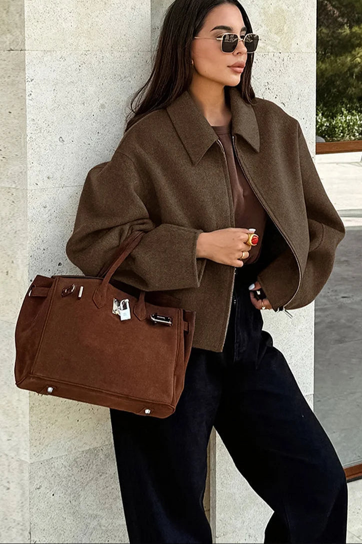 Édith | Veste Courte Marron Femme - Image 5