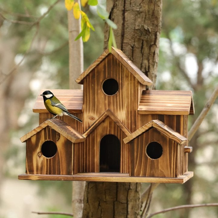 FeatherHome | Vejrbestandig Træfuglehus til Vilde Fugle