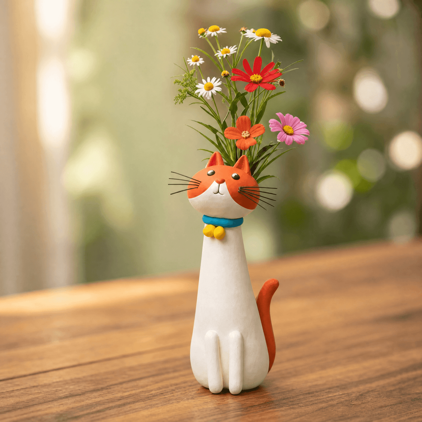 Felina™ – Håndlavet Keramisk Kat Blomster Vase