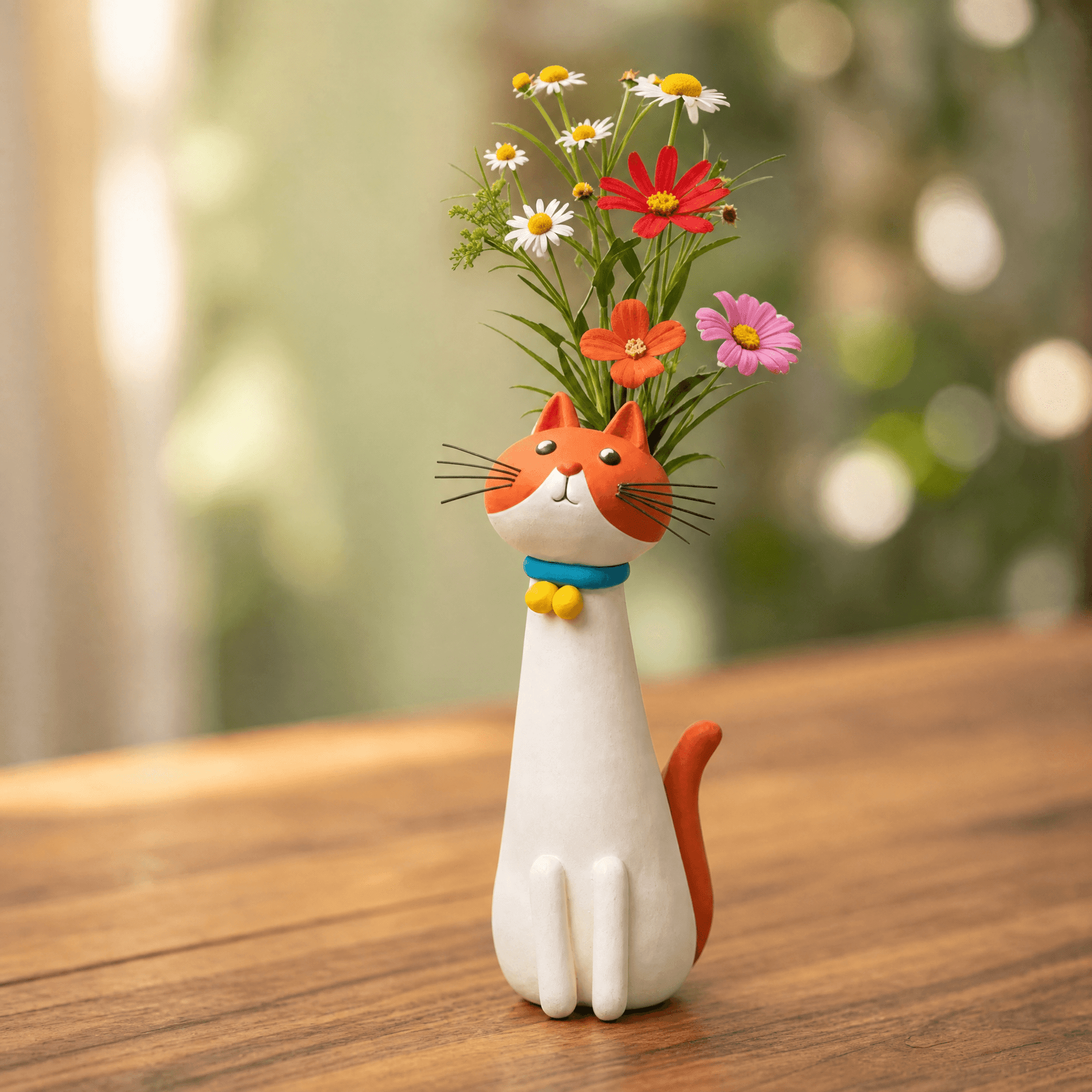Felina™ – Håndlavet Keramisk Kat Blomster Vase
