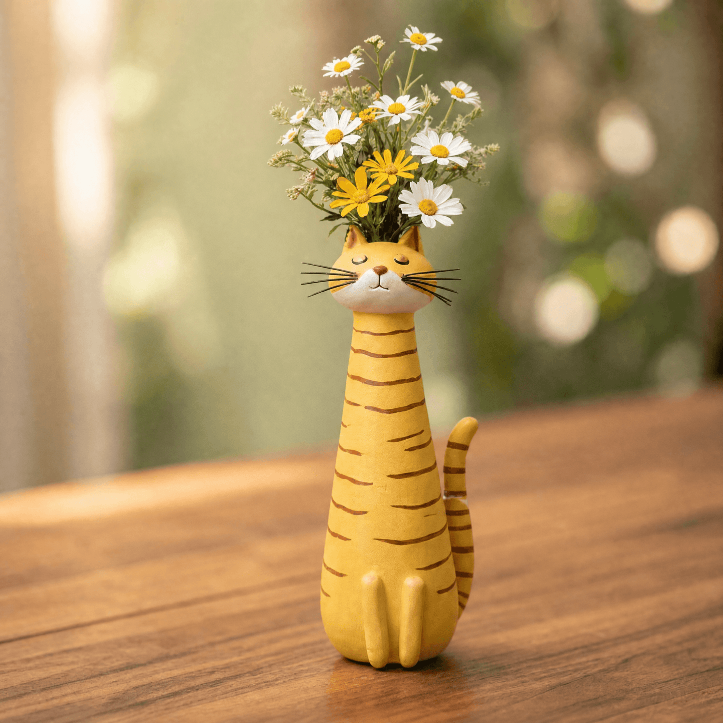 Felina™ – Håndlavet Keramisk Kat Blomster Vase