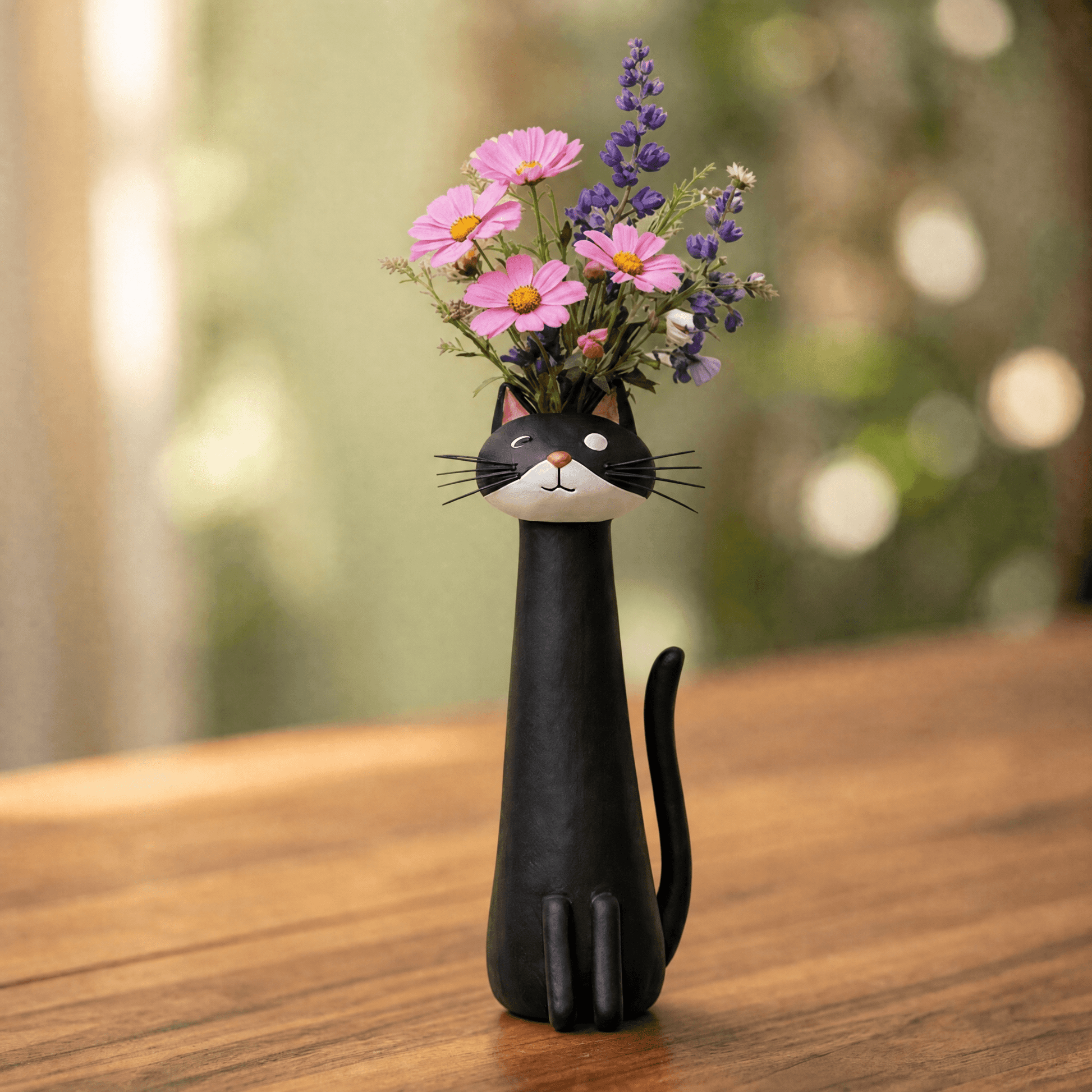Felina™ – Håndlavet Keramisk Kat Blomster Vase