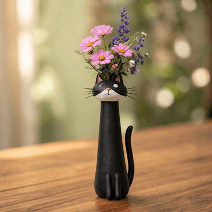 Felina™ – Håndlavet Keramisk Kat Blomster Vase
