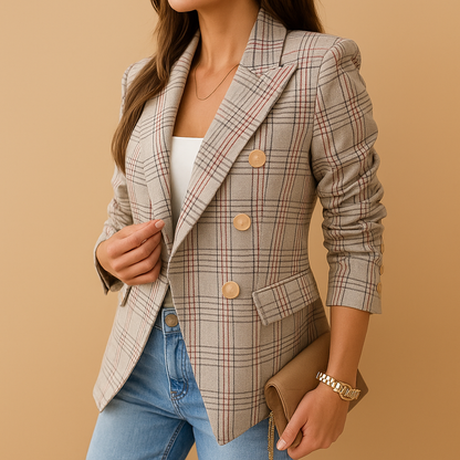 Fitted Kvinders Blazer med Funktionelle Lommer – Elegant Sort Blazer til Kvinder i Klassiske Nuancer