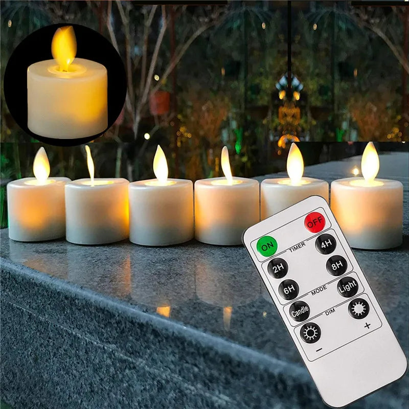 Flameless LED Tealight Stearinlys med Realistisk Bevægelse af Flamme til Atmosfærisk Dekoration