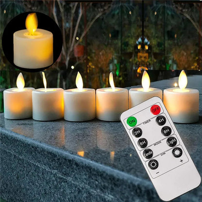 Flameless LED Tealight Stearinlys med Realistisk Bevægelse af Flamme til Atmosfærisk Dekoration