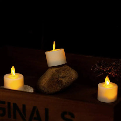 Flameless LED Tealight Stearinlys med Realistisk Bevægelse af Flamme til Atmosfærisk Dekoration