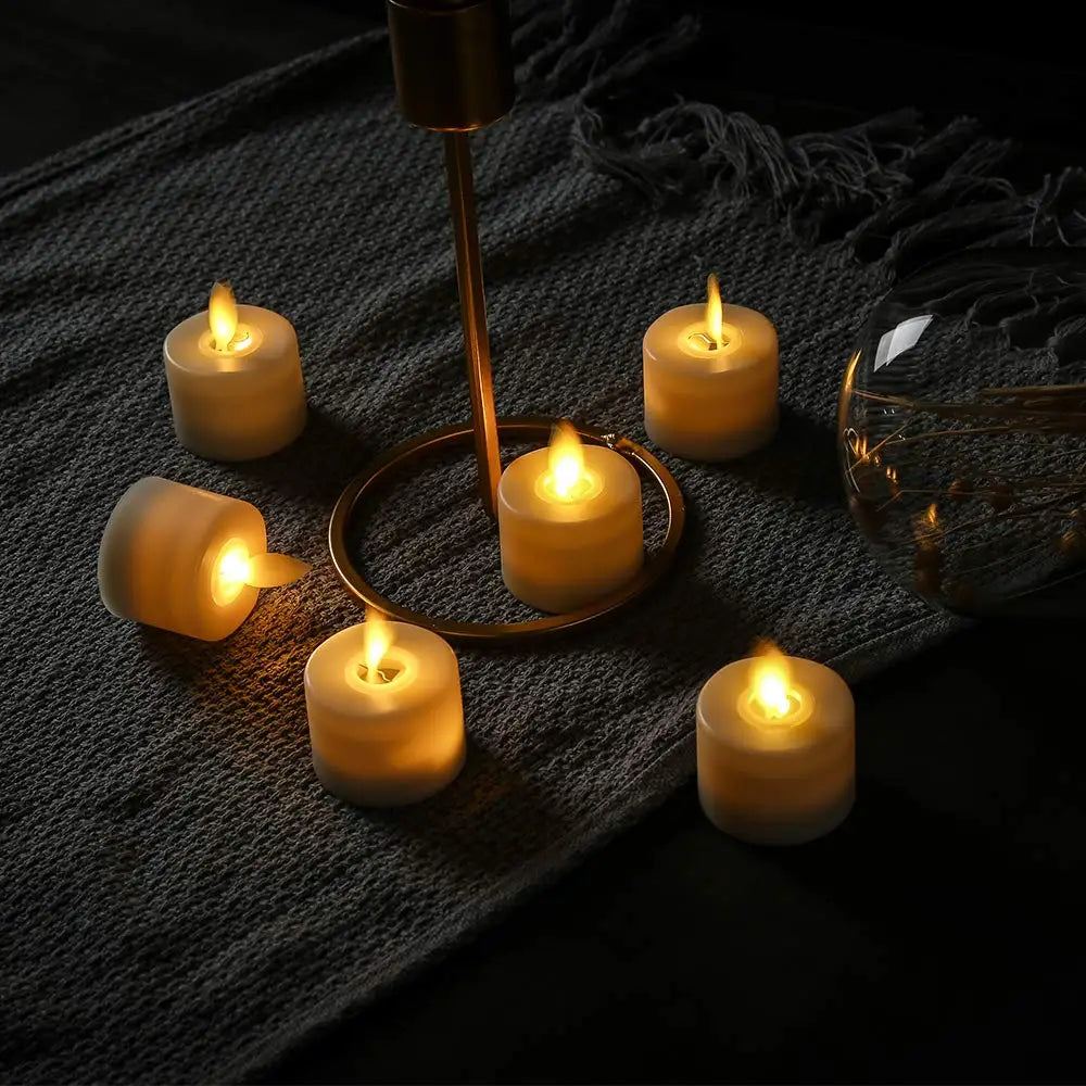 Flameless LED Tealight Stearinlys med Realistisk Bevægelse af Flamme til Atmosfærisk Dekoration