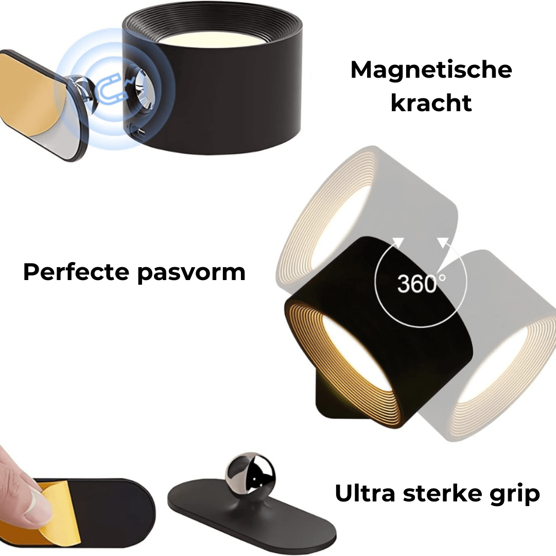 FlexiLamp - Trådlampe Genopladelig 360° Væglampe