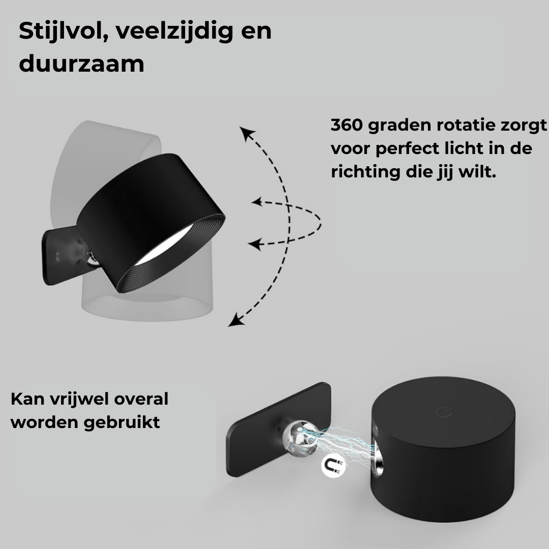 FlexiLamp - Trådlampe Genopladelig 360° Væglampe