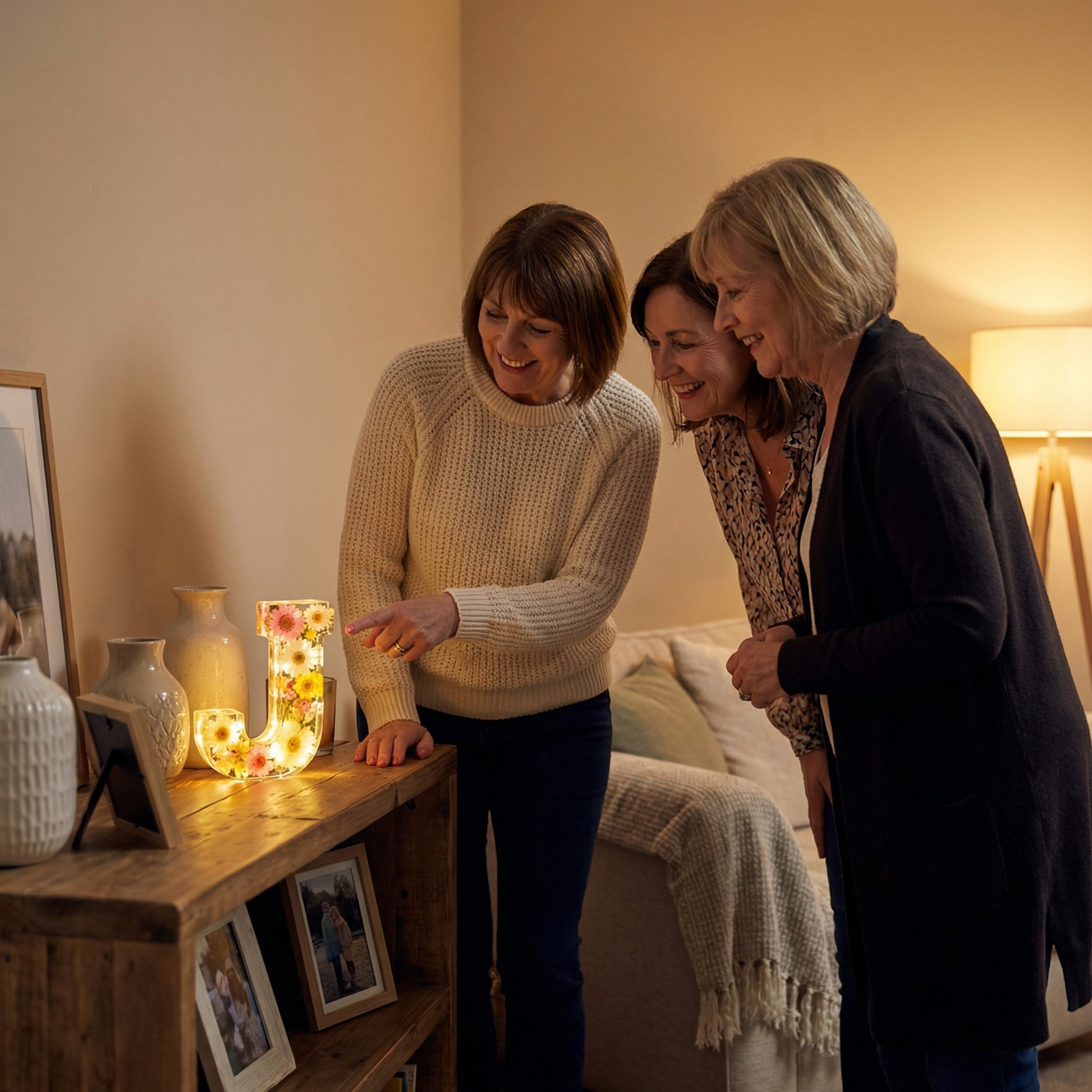 Florenza™ – Personliggjort Blomster Harpiks Bogstav Lys