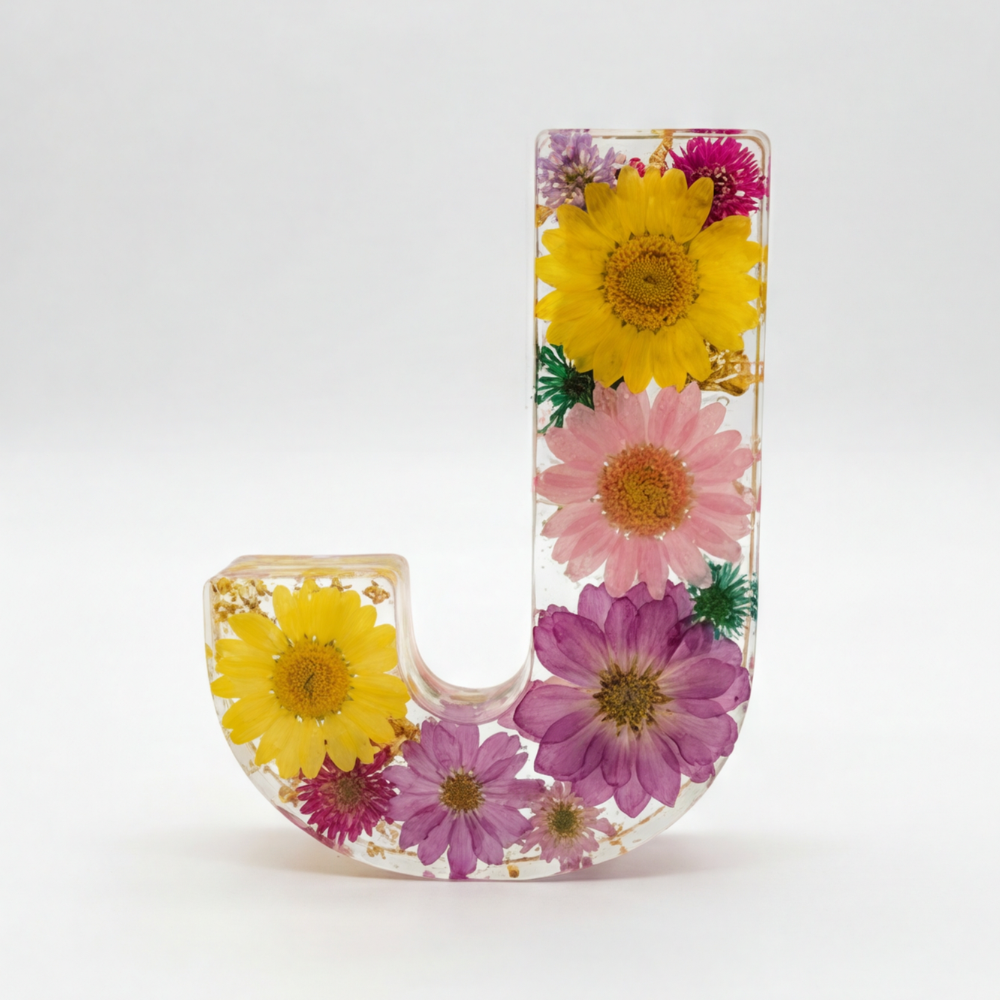 Florenza™ – Personliggjort Blomster Harpiks Bogstav Lys