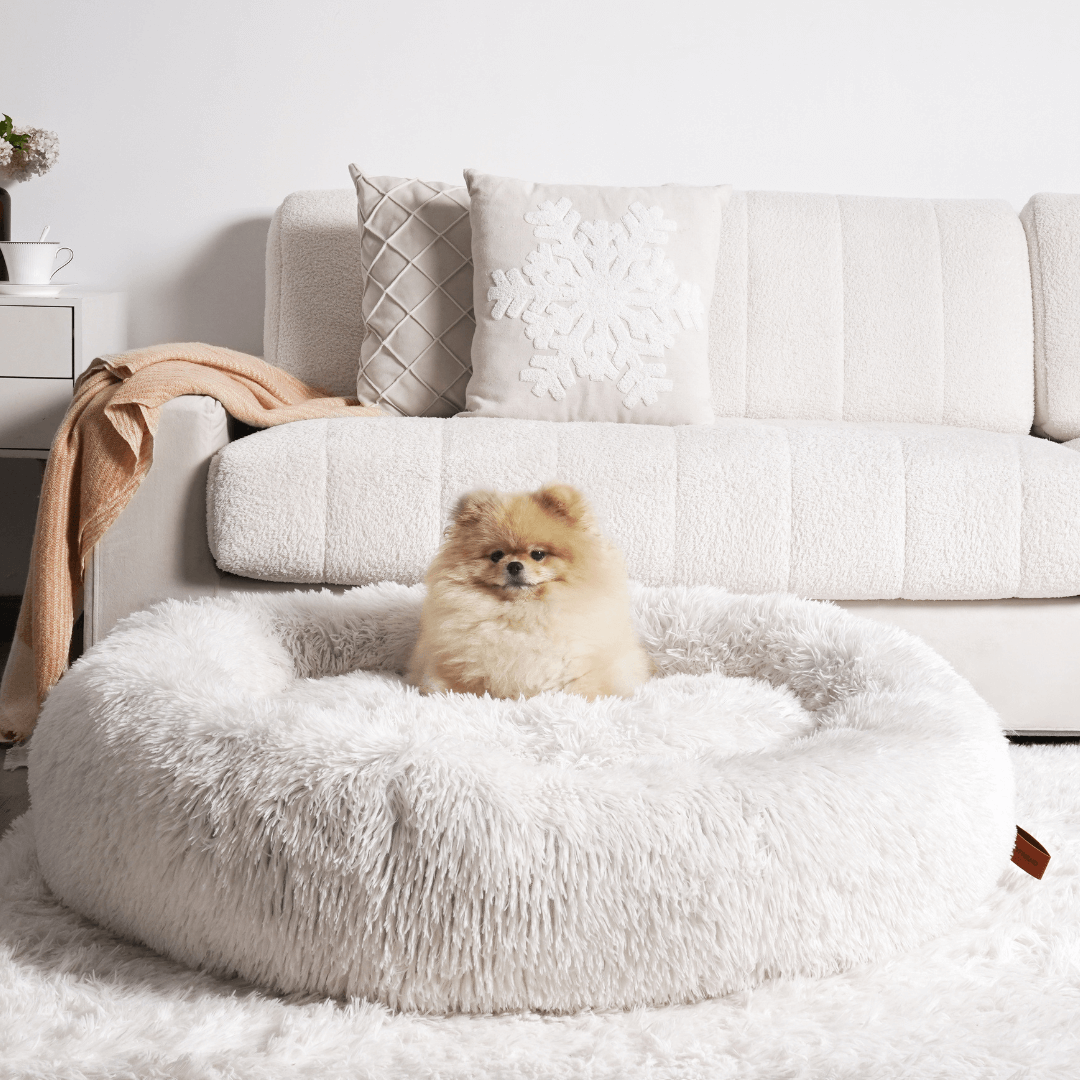 Fluffy Angstreducerende Donut Hundeseng til Alle Hunde